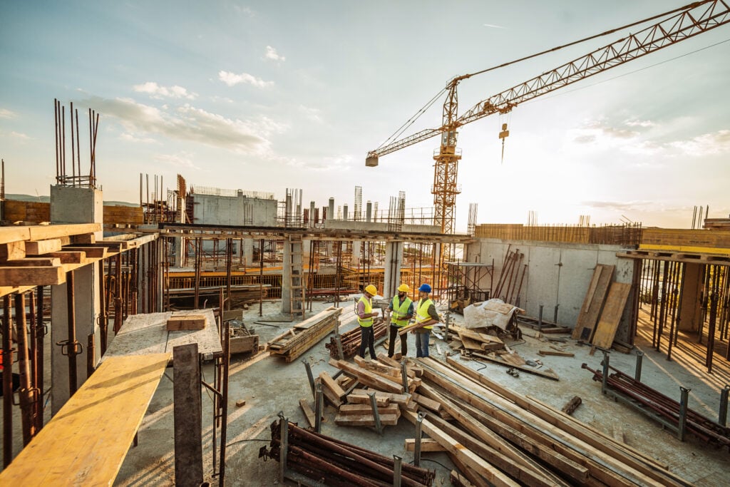 Workers on a construction site