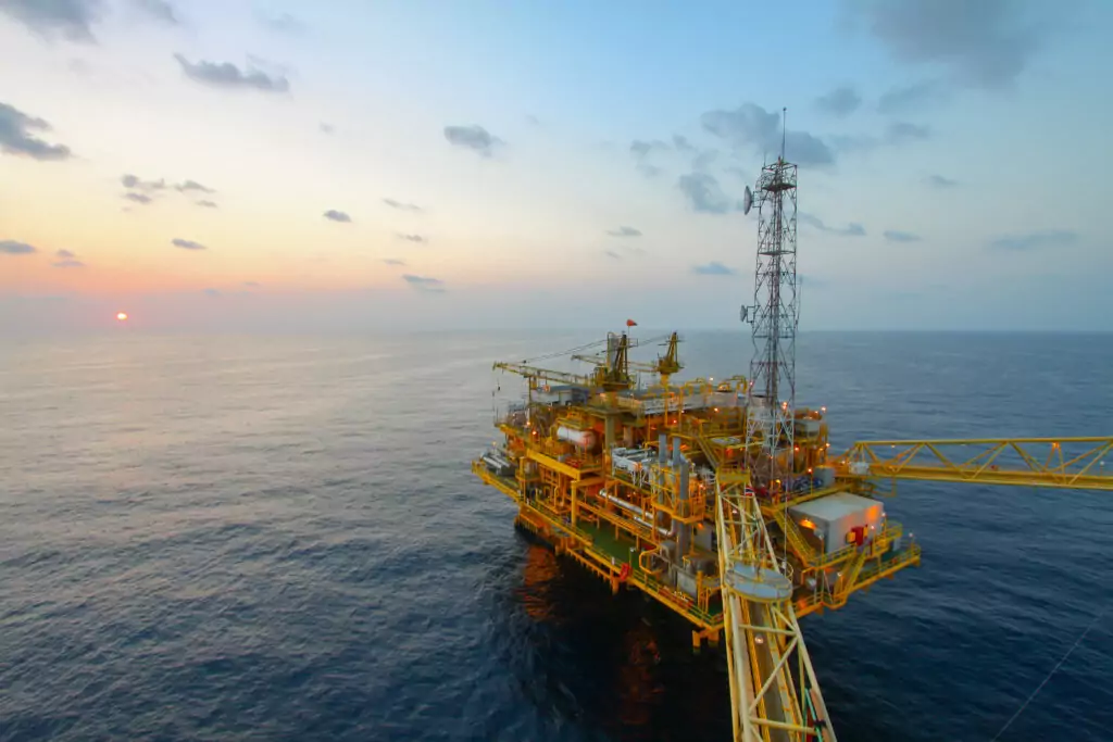 A platform in the ocean.