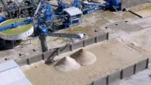 Machinery at a silica plant
