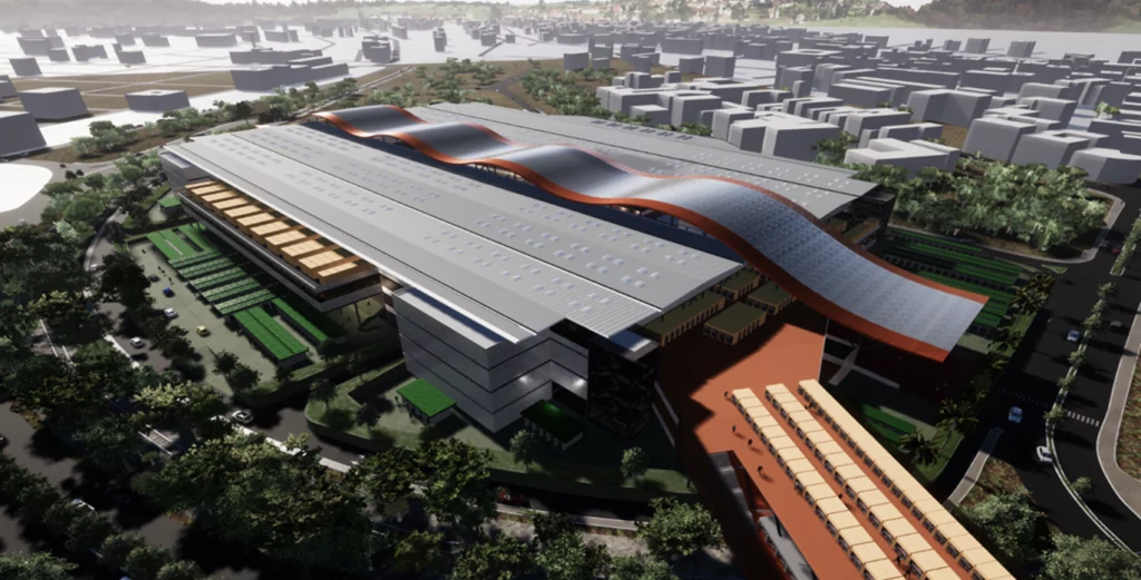 A render of Kumasi Central Market.